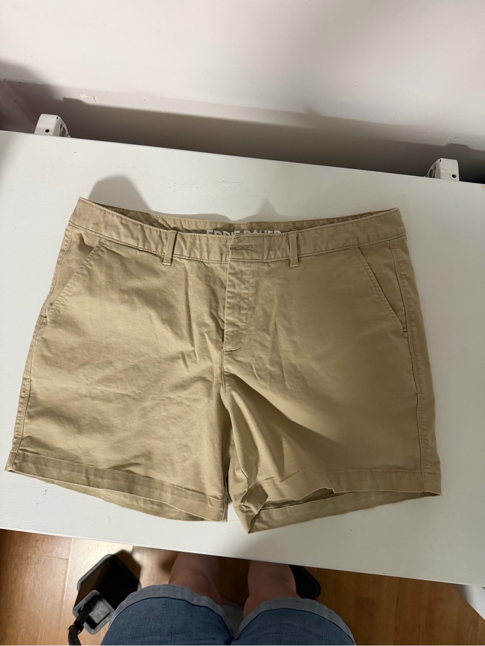 Eddie Bauer Women's Tan Chino Boyfriend Shorts